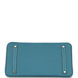 Vintage Hermes Birkin 35 Blue Jean Togo Palladium Hardware - Thumbnail View 6