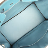 Vintage Hermes Birkin 35 Blue Jean Togo Palladium Hardware - Thumbnail View 8