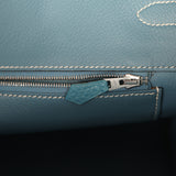 Vintage Hermes Birkin 35 Blue Jean Togo Palladium Hardware - Thumbnail View 9