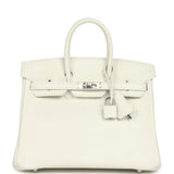 Hermes Birkin 25 New White Swift Palladium Hardware - Thumbnail View 1