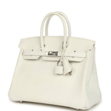 Hermes Birkin 25 New White Swift Palladium Hardware - Thumbnail View 5