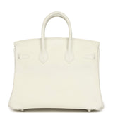 Hermes Birkin 25 New White Swift Palladium Hardware - Thumbnail View 4
