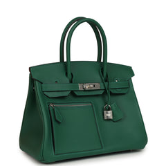 Hermes Colormatic Birkin 30 Vert Moyen Swift Palladium Hardware