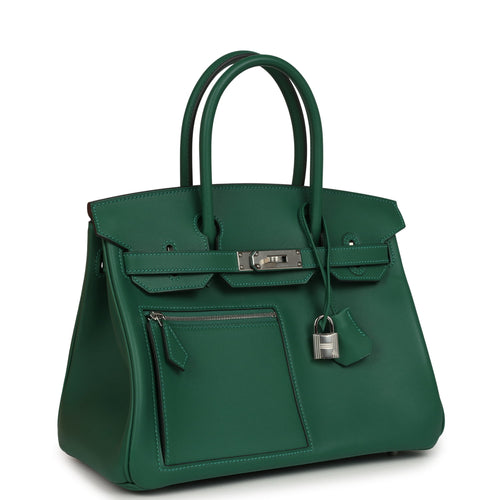 Hermes Colormatic Birkin 30 Vert Moyen Swift Palladium Hardware