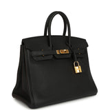 Pre-owned Hermes Birkin 25 Black Togo Gold Hardware - Thumbnail View 2