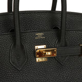 Pre-owned Hermes Birkin 25 Black Togo Gold Hardware - Thumbnail View 7