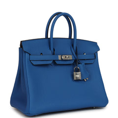 Hermes Birkin 25 Bleu Zellige Togo Palladium Hardware