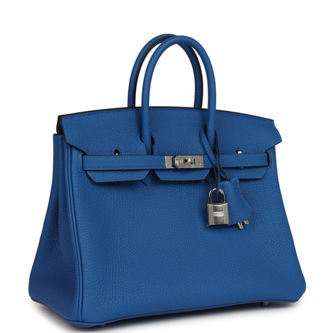 Hermes Birkin 25 Bleu Zellige Togo Palladium Hardware
