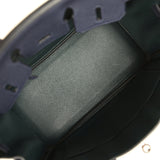 Pre-owned Hermes Officier Birkin 25 Bleu Nuit Togo and Vert Cypress Swift Palladium Hardware - Thumbnail View 8