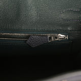 Pre-owned Hermes Officier Birkin 25 Bleu Nuit Togo and Vert Cypress Swift Palladium Hardware - Thumbnail View 9