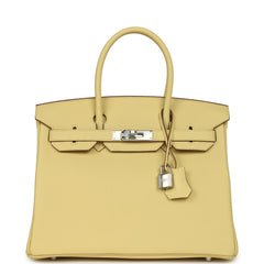 Hermes Birkin 30 Jaune Poussin Togo Palladium Hardware