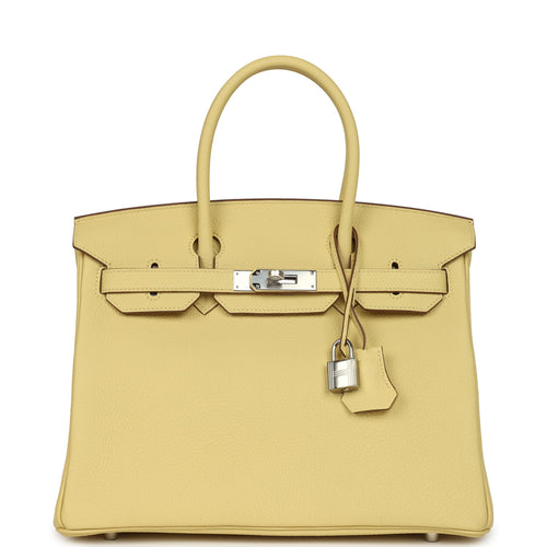 Hermes Birkin 30 Jaune Poussin Togo Palladium Hardware