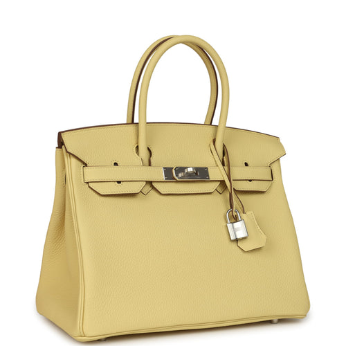 Hermes Birkin 30 Jaune Poussin Togo Palladium Hardware