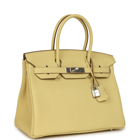 Hermes Birkin 30 Jaune Poussin Togo Palladium Hardware