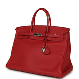 Pre-owned Hermes Birkin 40 Rouge Garance Togo Palladium Hardware - Thumbnail View 5