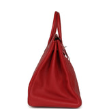 Pre-owned Hermes Birkin 40 Rouge Garance Togo Palladium Hardware - Thumbnail View 3