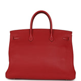 Pre-owned Hermes Birkin 40 Rouge Garance Togo Palladium Hardware - Thumbnail View 4