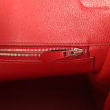 Pre-owned Hermes Birkin 40 Rouge Garance Togo Palladium Hardware - Thumbnail View 9