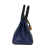 Pre-owned Hermes Birkin 25 Bleu Saphir Taurillion Novillo and Bleu Marine Matte Alligator Touch Rose Gold Hardware - Thumbnail View 3