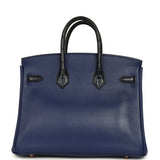 Pre-owned Hermes Birkin 25 Bleu Saphir Taurillion Novillo and Bleu Marine Matte Alligator Touch Rose Gold Hardware - Thumbnail View 4