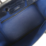 Pre-owned Hermes Birkin 25 Bleu Saphir Taurillion Novillo and Bleu Marine Matte Alligator Touch Rose Gold Hardware - Thumbnail View 8
