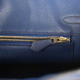 Pre-owned Hermes Birkin 25 Bleu Saphir Taurillion Novillo and Bleu Marine Matte Alligator Touch Rose Gold Hardware - Thumbnail View 9