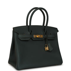 Hermes Birkin 30 Vert Mangrove Togo Gold Hardware