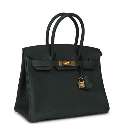 Hermes Birkin 30 Vert Mangrove Togo Gold Hardware