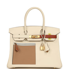 Hermes Colormatic Birkin 30 Nata, Lime, Chai, Cuivre and Bleu Brume Swift Gold Hardware