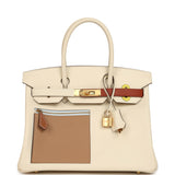 Hermes Colormatic Birkin 30 Nata, Lime, Chai, Cuivre and Bleu Brume Swift Gold Hardware - Thumbnail View 1