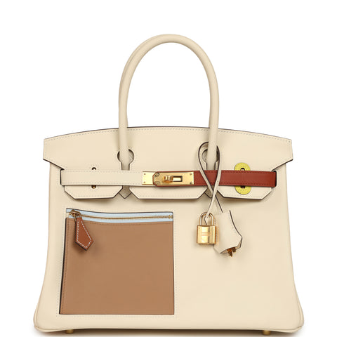 Hermes Colormatic Birkin 30 Nata, Lime, Chai, Cuivre and Bleu Brume Swift Gold Hardware