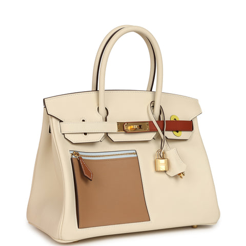 Hermes Colormatic Birkin 30 Nata, Lime, Chai, Cuivre and Bleu Brume Swift Gold Hardware