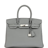 Hermes Birkin 30 Gris Pantin Togo Palladium Hardware - Thumbnail View 1