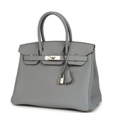 Hermes Birkin 30 Gris Pantin Togo Palladium Hardware - Thumbnail View 5