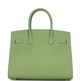 Hermes Birkin Sellier 30 Vert Criquet Epsom Palladium Hardware - Thumbnail View 4
