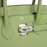 Hermes Birkin Sellier 30 Vert Criquet Epsom Palladium Hardware - Thumbnail View 7