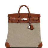 Hermes Birkin HAC 40 Fauve Barenia and Ficelle Toile H Palladium Hardware - Thumbnail View 1