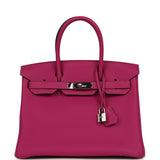 Pre-owned Hermes Birkin 30 Rose Poupre Togo Palladium Hardware - Thumbnail View 1