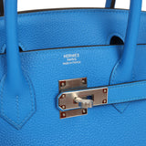 Hermes Birkin 30 Bleu Hydra Togo Palladium Hardware - Thumbnail View 7