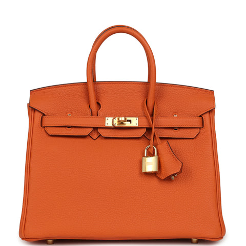 Hermes Birkin 25 Orange Togo Gold Hardware
