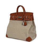 Hermes Birkin HAC 40 Fauve Barenia Faubourg and Ficelle Toile Palladium Hardware - Thumbnail View 5