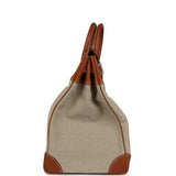 Hermes Birkin HAC 40 Fauve Barenia Faubourg and Ficelle Toile Palladium Hardware - Thumbnail View 3