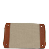 Hermes Birkin HAC 40 Fauve Barenia Faubourg and Ficelle Toile Palladium Hardware - Thumbnail View 6