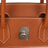 Hermes Birkin HAC 40 Fauve Barenia Faubourg and Ficelle Toile Palladium Hardware - Thumbnail View 7