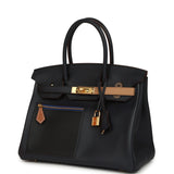 Hermes Colormatic Birkin 30 Bleu Navy, Black, Chai, Etoupe and Gold Swift Gold Hardware - Thumbnail View 5
