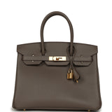 Pre-owned Hermes Birkin 30 Etain Epsom Gold Hardware - Thumbnail View 1
