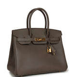 Pre-owned Hermes Birkin 30 Etain Epsom Gold Hardware - Thumbnail View 2