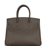 Pre-owned Hermes Birkin 30 Etain Epsom Gold Hardware - Thumbnail View 4