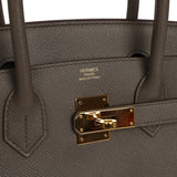 Pre-owned Hermes Birkin 30 Etain Epsom Gold Hardware - Thumbnail View 7
