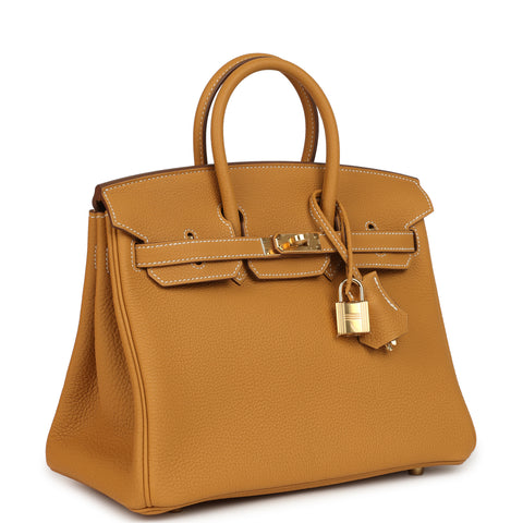 Hermes Birkin 25 Naturel Sable Togo Gold Hardware
